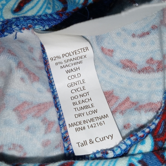 5 for $10 LuLaRoe Tall & Curvy Paisley Print Leggings - Picture 2 of 6